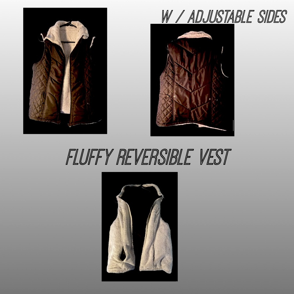 fluffy reversible vest